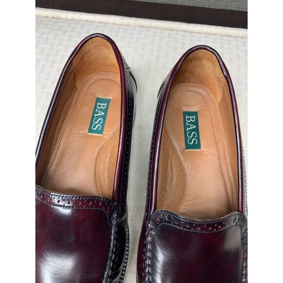 Bass Harrison Mens Size 10.5D Burgundy Leather Loafers main image 7